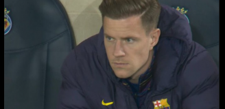 MINA Ter Stegena na ławce podczas meczu z Villarreal :D